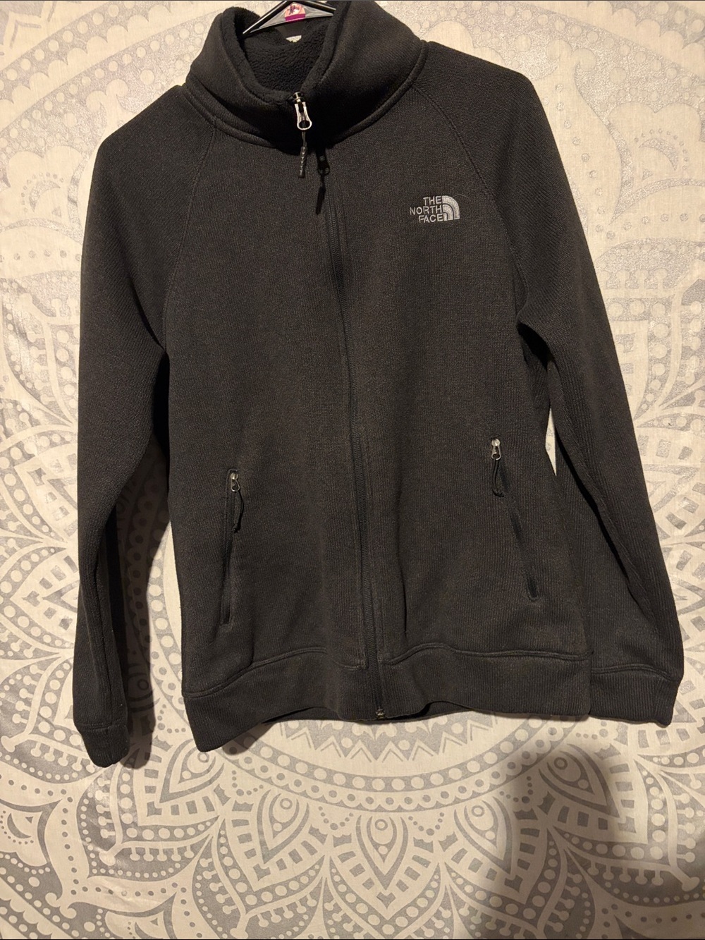 The North Face Women's Medium Dark Charcoal Gray Crescent Full Zip Fleece Jacket